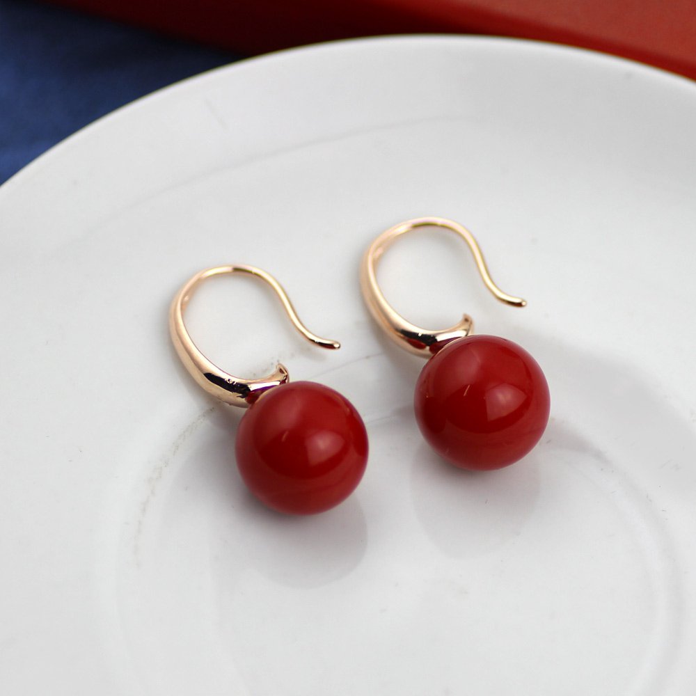 4.1 Inches 12MM Charming Drops Pearl & Gold Earrings for Women | Simulated Pearl Hook Dangle Earrings for Women | Elegant Jewelry Accessories for Woman Fashion, Trendy Cute Prom Huggies Hoop Bridal Earring - Image 4