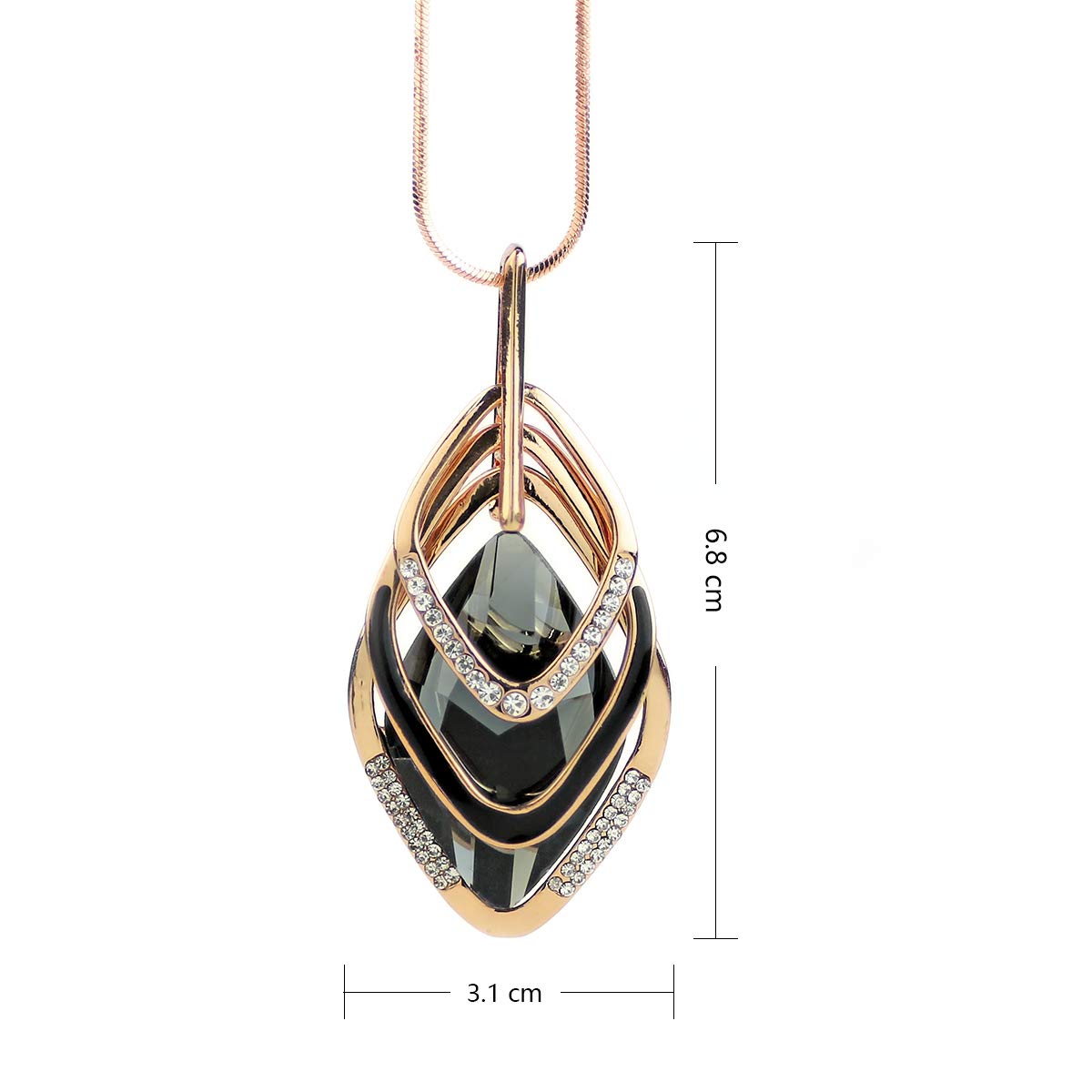 Merdia Triple Layer Pendant Necklace Long Statement Pendant Necklace Long Sweater Chain | Long Necklaces for Women | Summer Necklaces | Jewelry for Girls | Boho Necklaces for Women - Image 5
